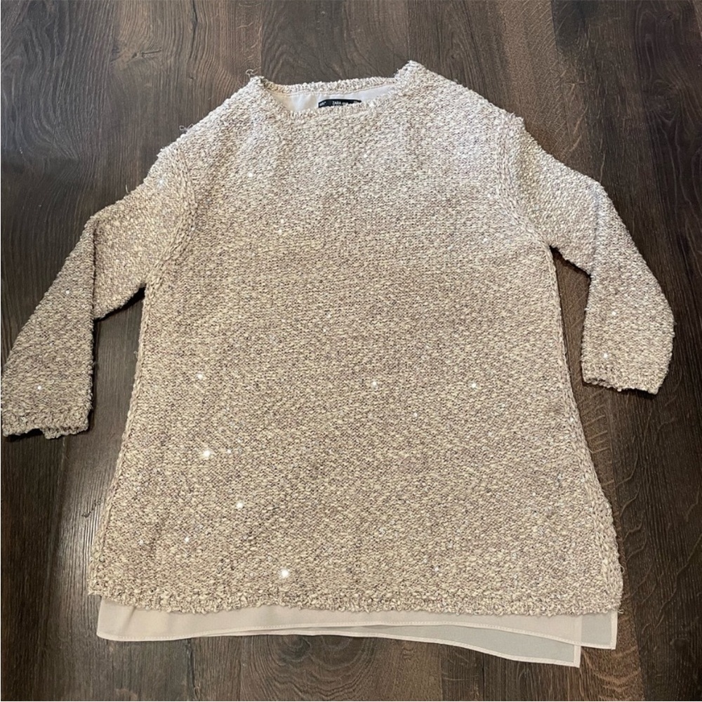 Zara Knit Cream Sweater size Small
